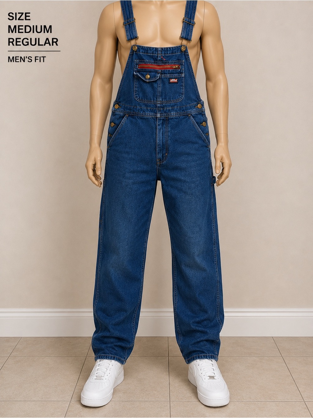 Dickies Men's Blue Relaxed Denim Overalls